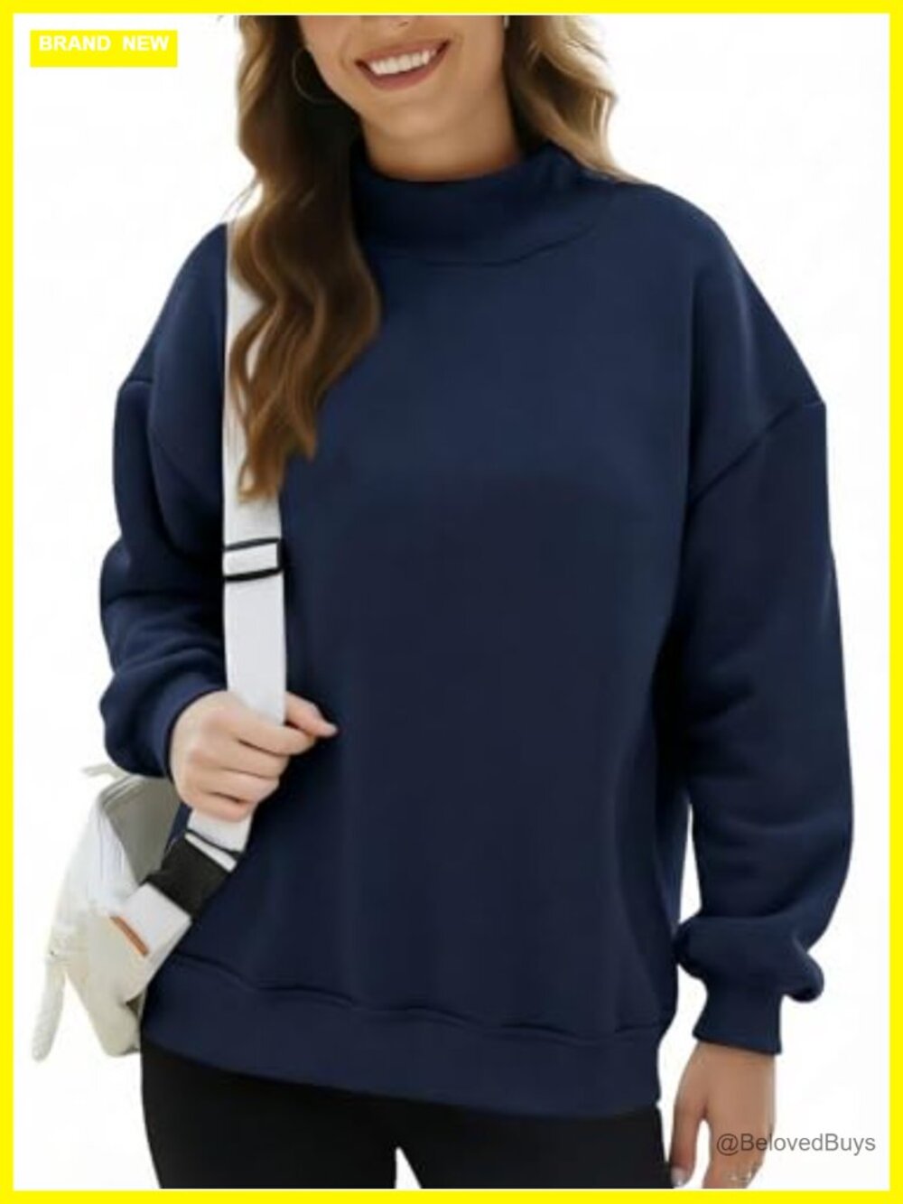 Mock Neck Sweatshirt Women Oversized Fleece Lined Pullover